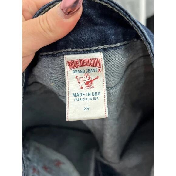 True Religion Brand Straight Leg Dark Wash Made in USA Size 29 Women’s - Picture 3 of 8